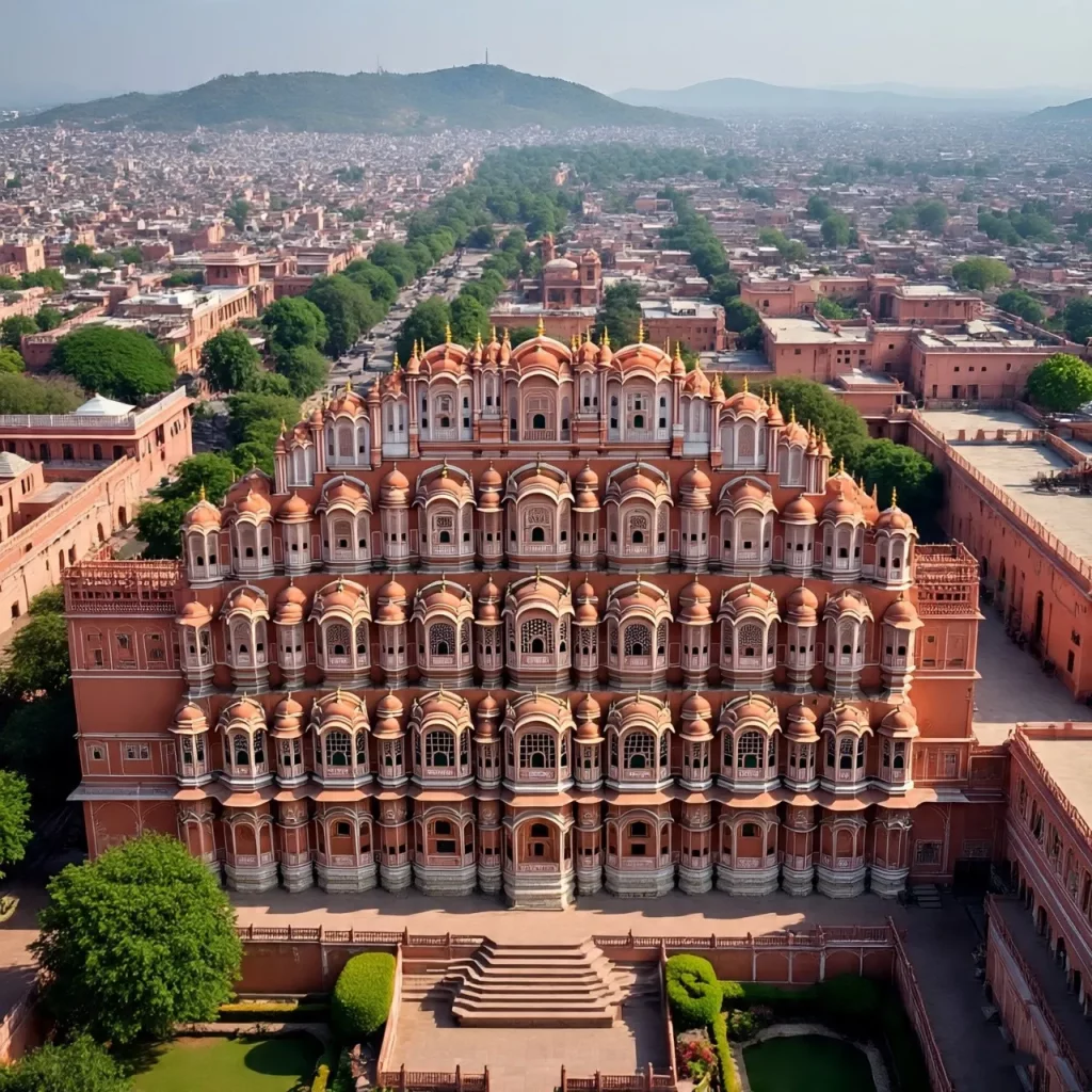 Jaipur’s Pink City streets with architecture and markets