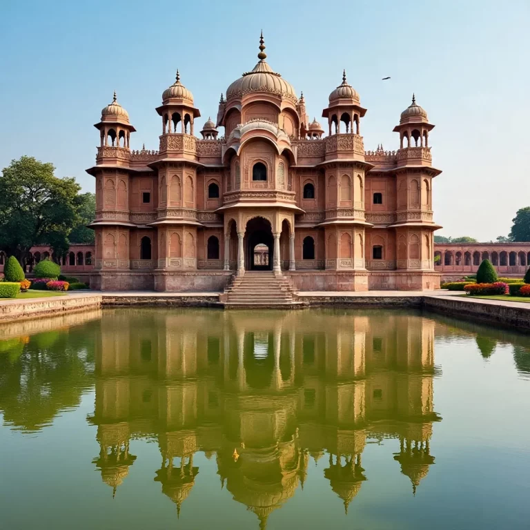 Sunset at Jal Mahal with glowing palace and reflections