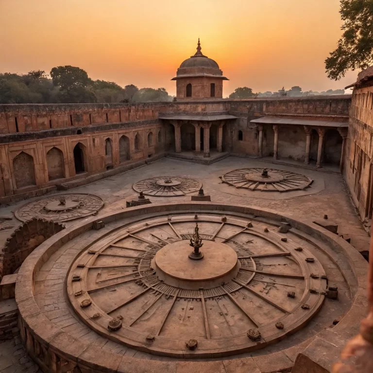 Jantar Mantar with sundial and palace view
