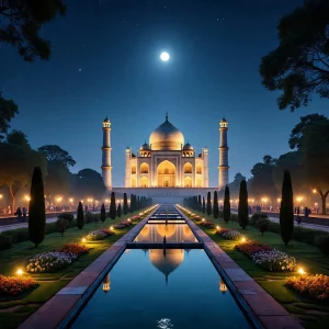 View of Taj Mahal from Moonlight Garden